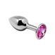 Металева анальна пробка з кристалом Alive Mini Metal Butt Plug Pink M SO6002 фото