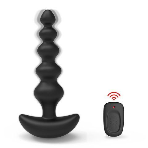 Анальний вібратор VibroBeads з пультом &ndash; силікон, USB акумулятор 0613 фото