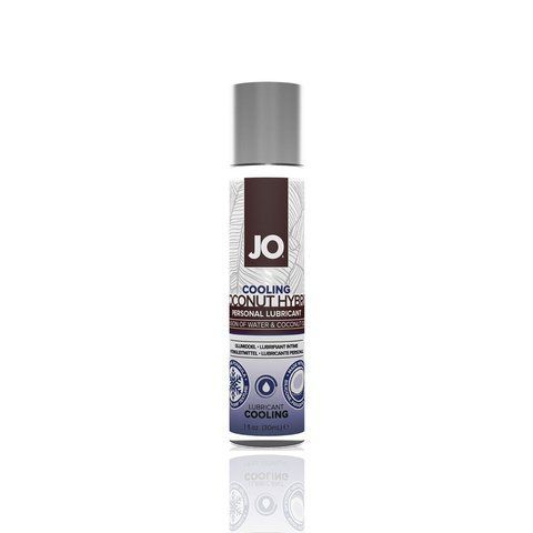 Охолоджувальна змазка-крем з кокосовою олією JO Coconut Hybrid COOLING (30 мл) біла SO1486 фото
