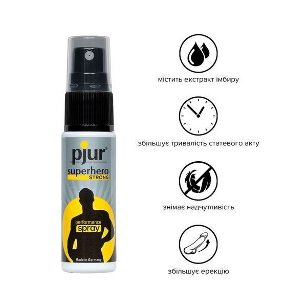 Спрей пролонгатор Pjur Superhero Spray для продовження статевого акту, затримки еякуляції PJ12920 фото
