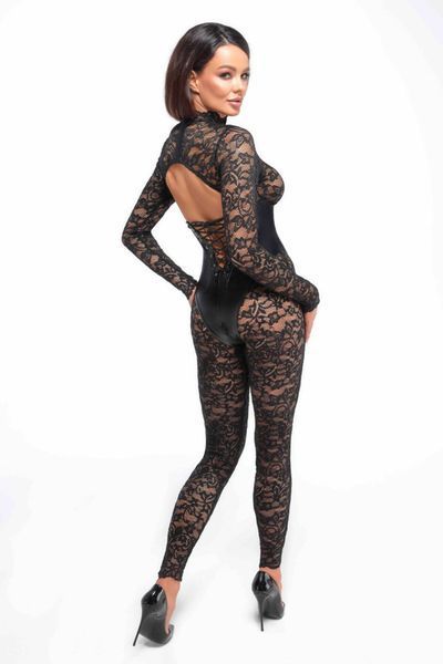 Комбінезон Noir Handmade F299 Enigma lace catsuit with underbust bodice - S SX0231 фото