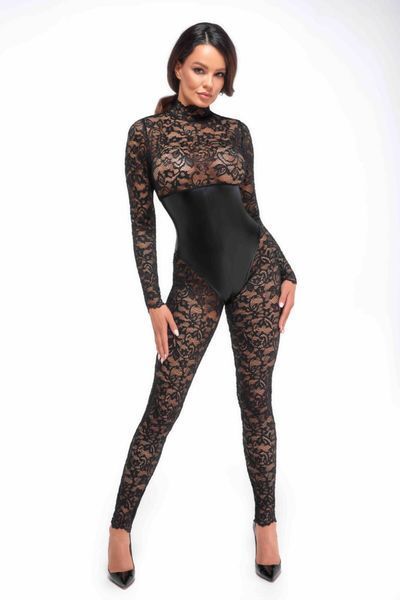 Комбінезон Noir Handmade F299 Enigma lace catsuit with underbust bodice - S SX0231 фото