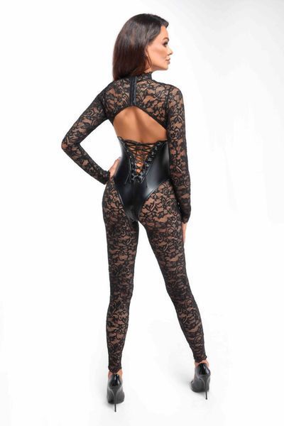 Комбінезон Noir Handmade F299 Enigma lace catsuit with underbust bodice - S SX0231 фото