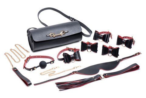 Набір БДСМ з дорожньою сумкою Master Series: Bow &mdash; Luxury BDSM Set With Travel Bag, 11 предметів SO8796 фото