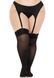 Панчохи Leg Avenue Lace top opaque thigh highs Black 1X/2X SX1045 фото 3