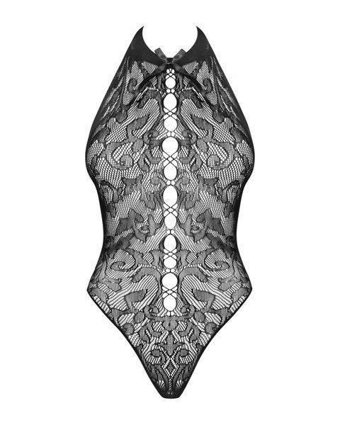 (SALE) Бодістокінг з великими осередками та відкритою спиною Obsessive B113 teddy S/M/L, халтер SO7207 фото