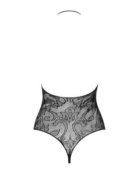 (SALE) Бодістокінг з великими осередками та відкритою спиною Obsessive B113 teddy S/M/L, халтер SO7207 фото