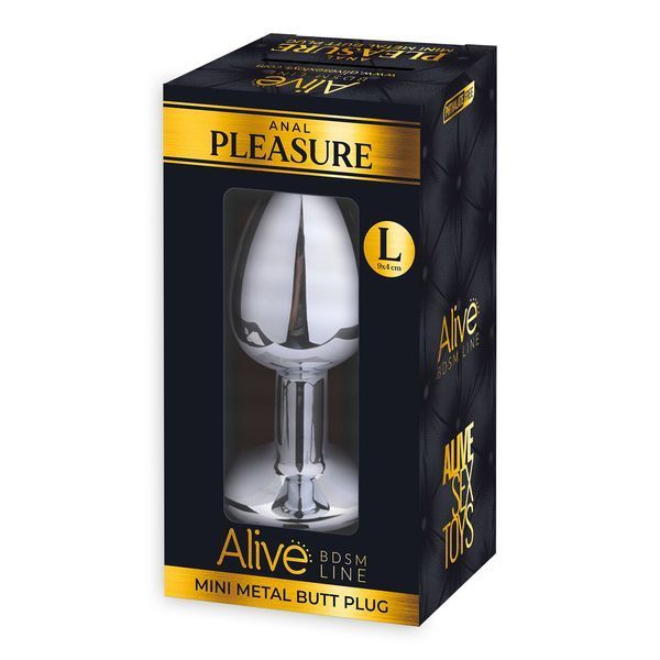 Металева анальна пробка з кристалом Alive Mini Metal Butt Plug Blue L SO6007 фото
