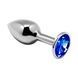 Металева анальна пробка з кристалом Alive Mini Metal Butt Plug Blue L SO6007 фото