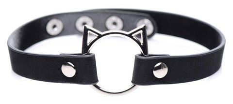 Чокер Master Series Kinky Kitty Ring Slim Choker - Black SX1184 фото