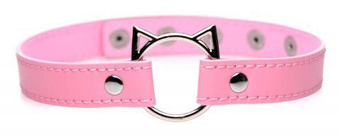 Чокер Master Series Kinky Kitty Ring Slim Choker - Pink SX1185 фото