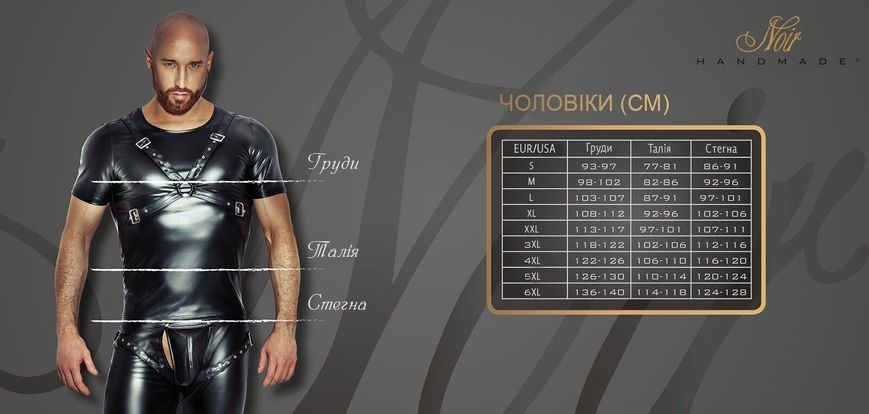 Футболка Noir Handmade H056 Men's T-shirt made of powerwetlook - XXL SX0089 фото